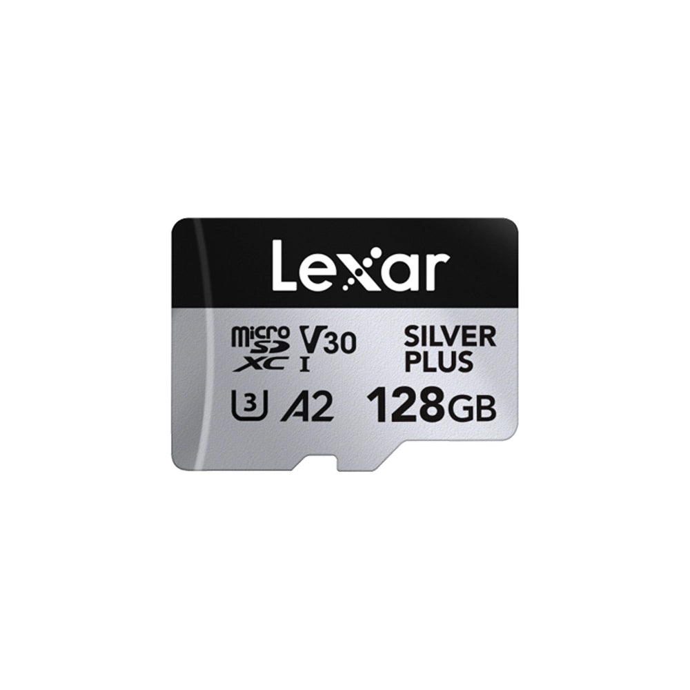 Lexar Professional Silver Plus 128GB microSDXC UHS-I V30 (205MB/s) - DJI Recommended Memory Card