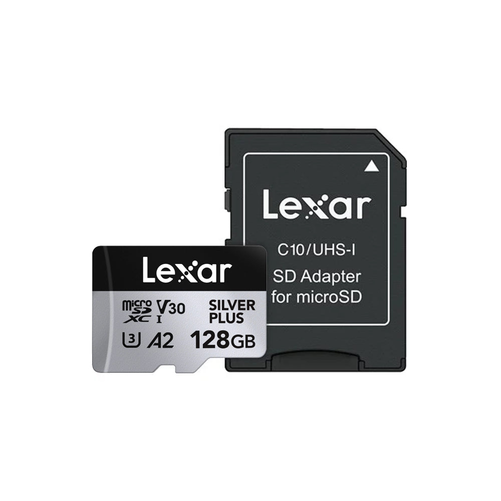 Lexar Professional Silver Plus 128GB microSDXC UHS-I V30 (205MB/s) - DJI Recommended Memory Card