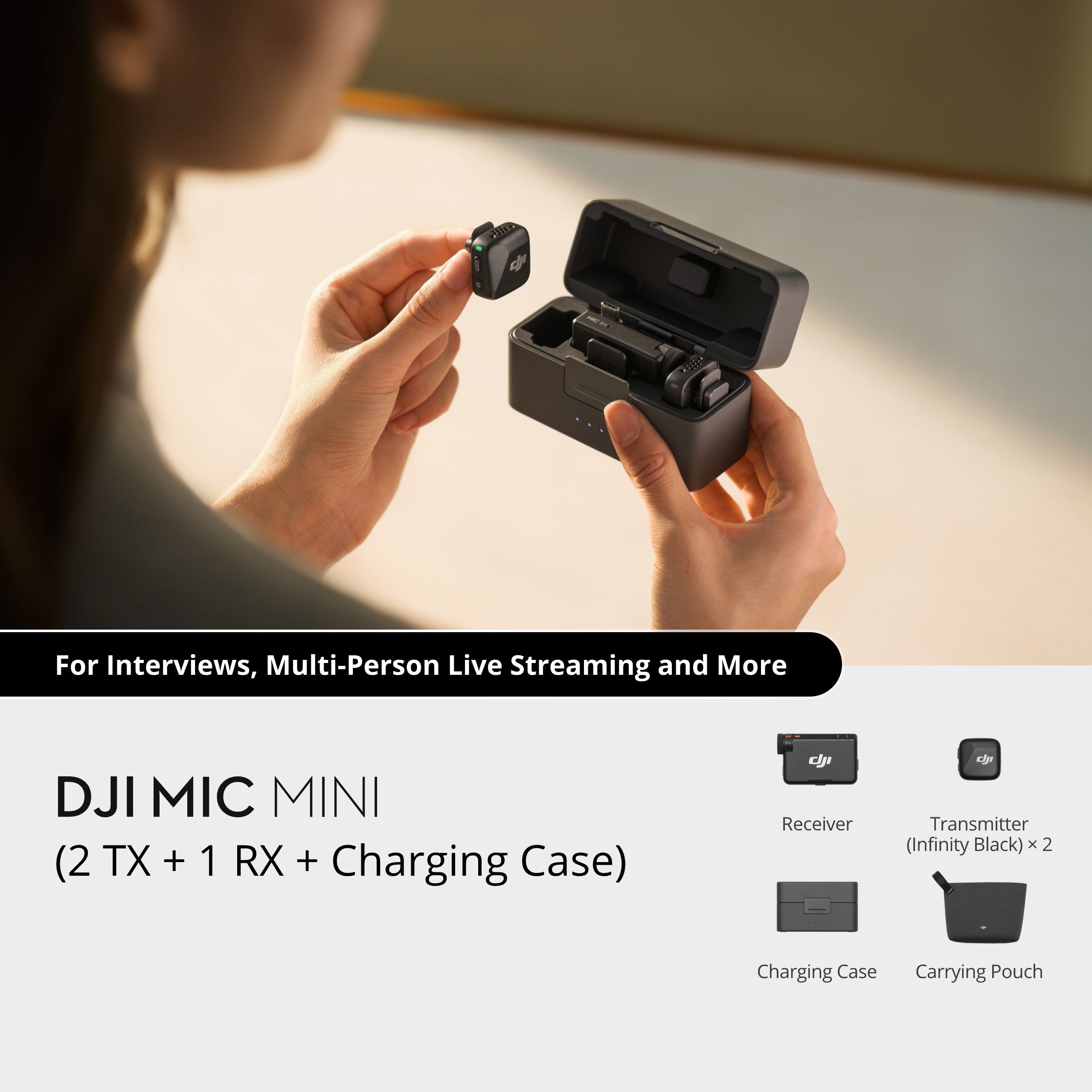 DJI Mic Mini (2 TX + 1 RX + Charging Case) – DJI Hasselblad