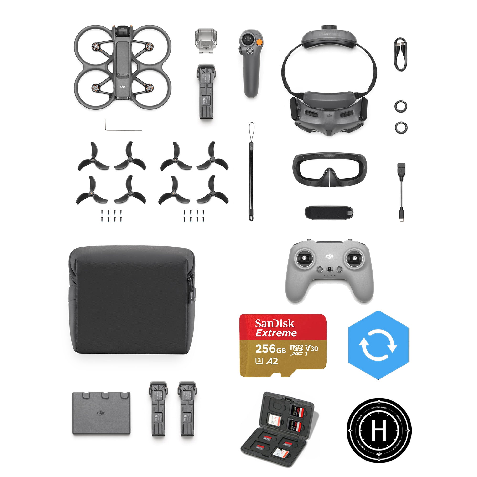 DJI Avata 2 Drone (Three Batteries) - Control Master Bundle