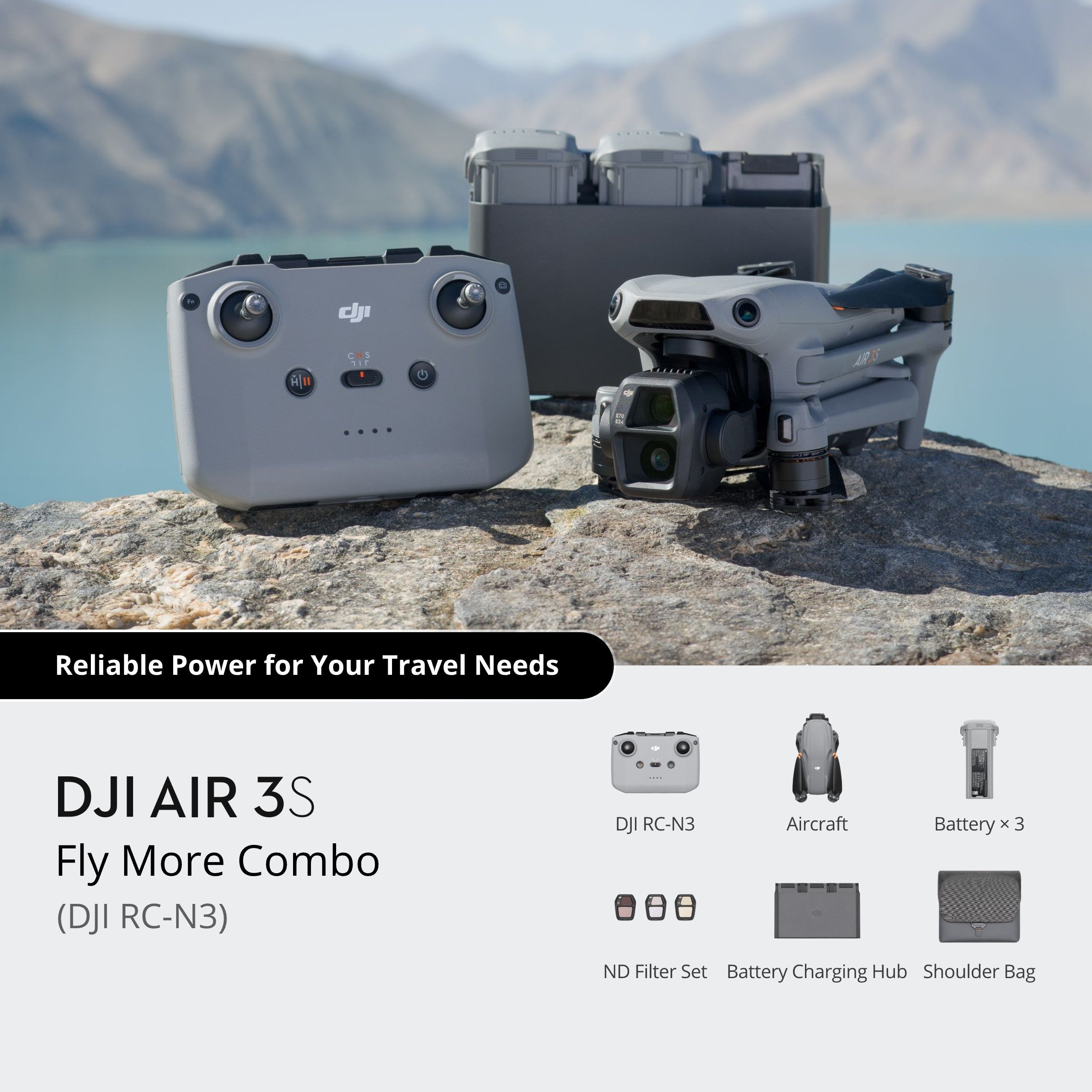 DJI Air 3S Fly More Combo with RC-N3 Controller | DJI Hasselblad