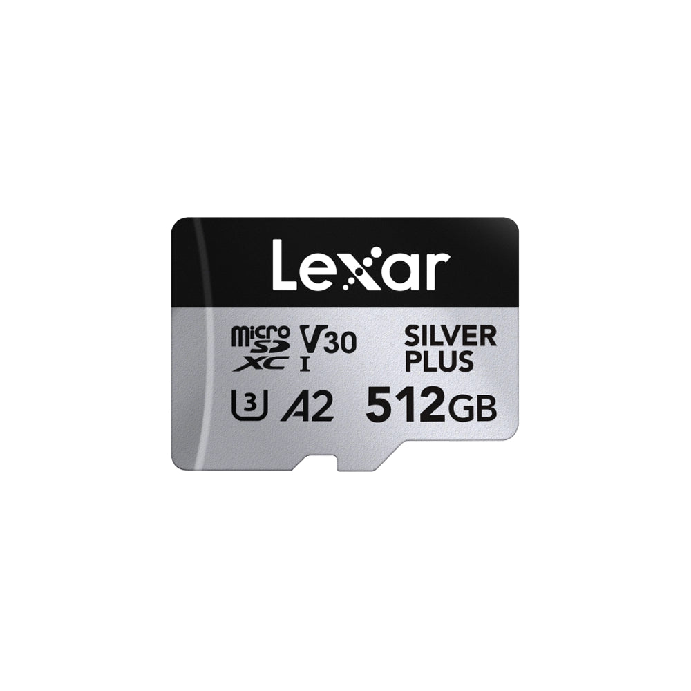 Lexar Professional Silver Plus 512GB microSDXC UHS-I V30 (205MB/s) - DJI Recommended Memory Card