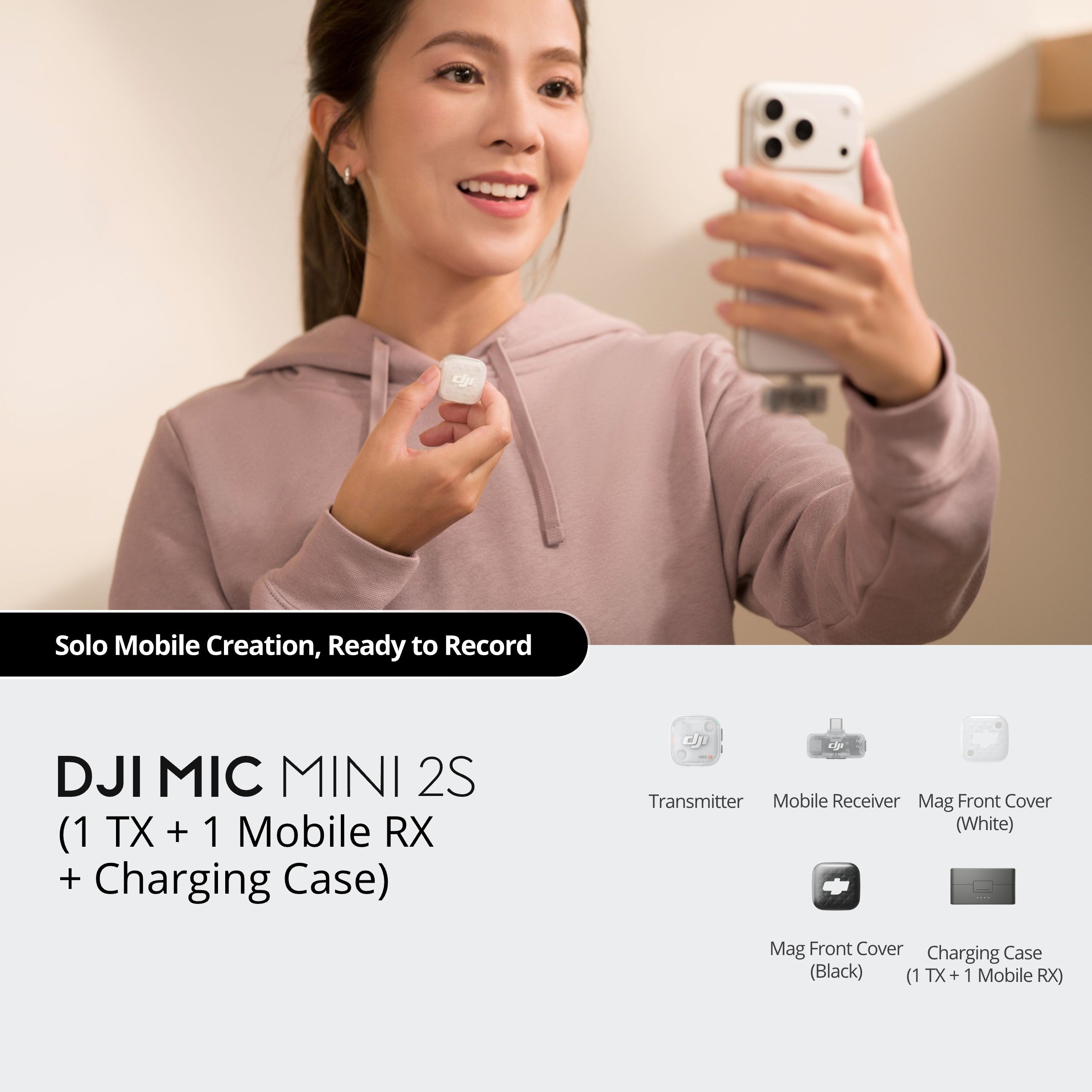 DJI Mic Mini 2S (1 TX + 1 Mobile RX + Charging Case)