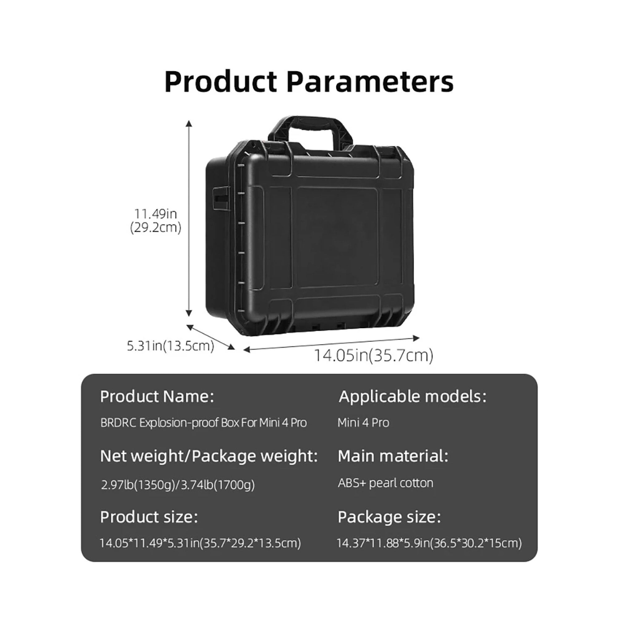 Waterproof Hard Carrying Case For DJI Mini 4 Pro / Mini 3 Pro / Mini 3