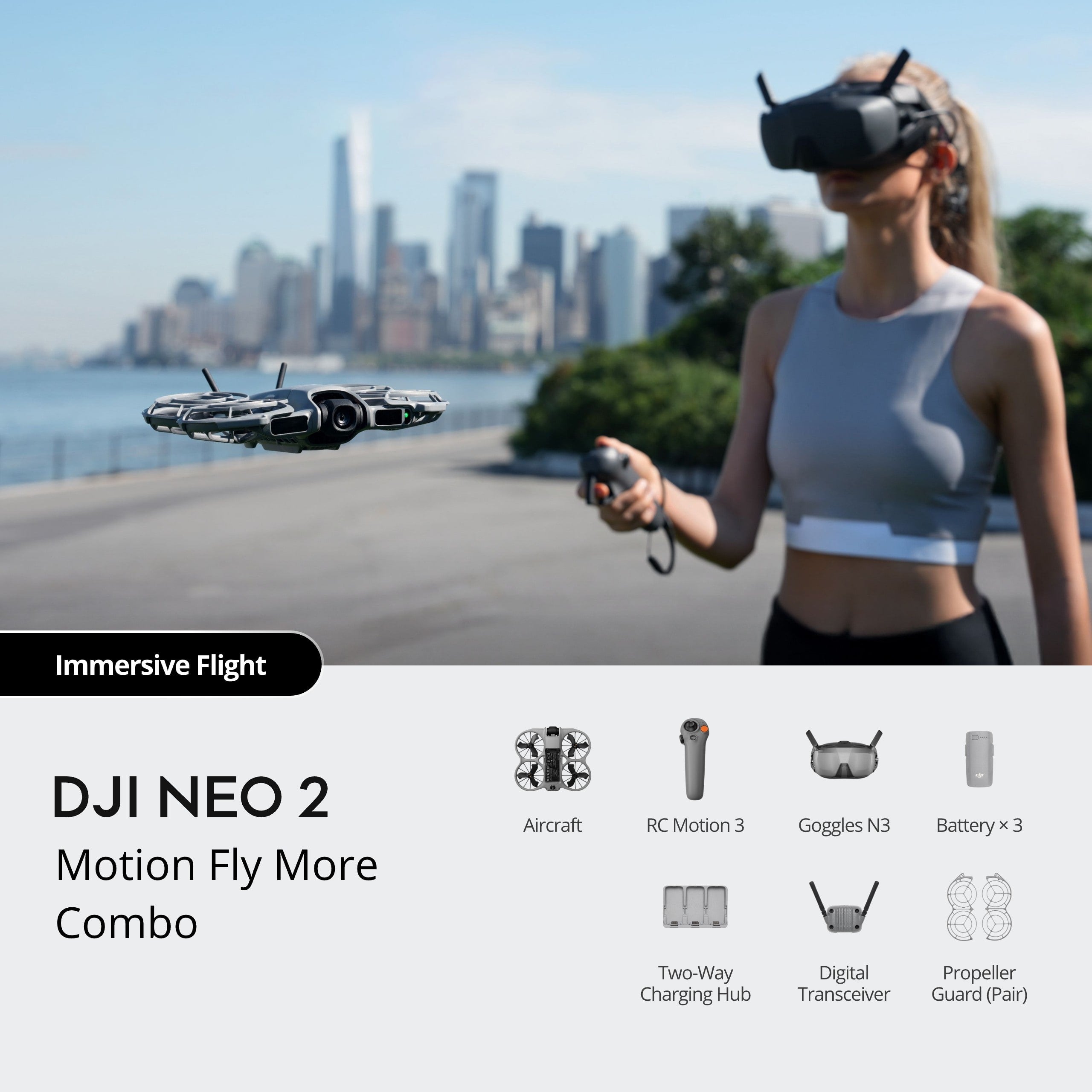 DJI Neo 2 FPV Drone Fly More Combo Three Batteries Goggles DJI dji-neo-2-fpv-drone-fly-more-combo-three-batteries-goggles-dji