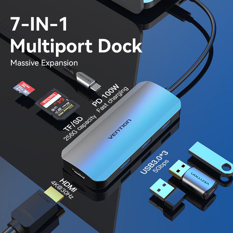 Vention 7-in-1 USB-C to HDMI/USB 3.0x3/SD/TF/PD Docking Station