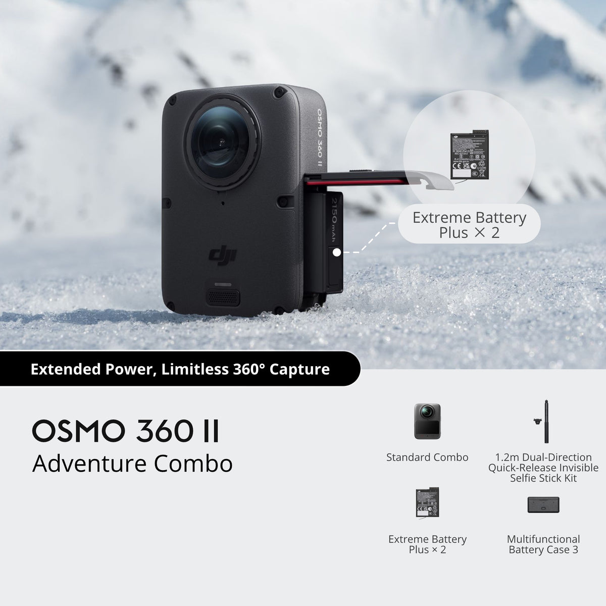 DJI Osmo 360 II Action Camera - Adventure Combo